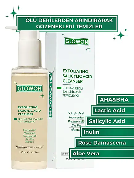 GLOWON Vegan Salisilik Asit (BHA) İçeren Arındırıcı ve Siyah Nokta Karşıtı Yüz Temizleme Jeli 150ml - 3