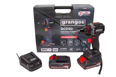 Grangos GCD20-T2 20V 2 Ah Çift Akülü Darbesiz Matkap - Grangos