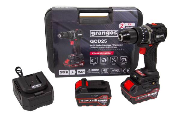 Grangos GCD25-F2 20V 5 Ah Çift Akülü Darbeli Matkap - 1