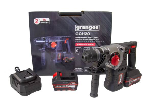 Grangos GCH20-F2 20V 5 Ah Çift Akülü SDS-Plus Kırıcı/Delici - 1