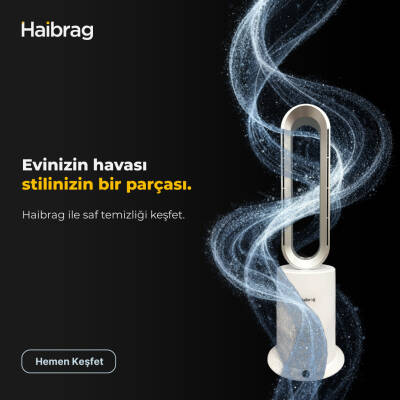 Haibrag TP-09 PRO (4’ü 1 Arada) – Isıtma, Soğutma, Hava Temizleme Kanatsız Zemin Tipi Fan (Beyaz) - 6