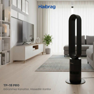 Haibrag TP-18 PRO – Sıcak & Soğuk Kanatsız Zemin Tipi Fan (Siyah) - 6