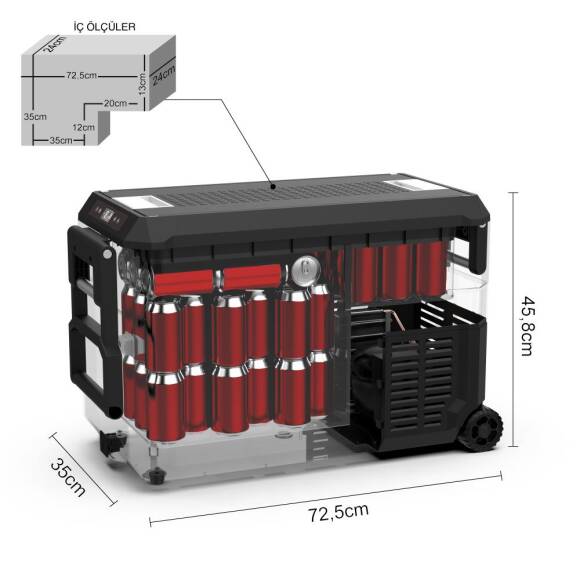 ICECO JP40PRO 12/24Volt 37 Litre Tekerlekli Outdoor Kompresörlü Oto Buzdolabı/Dondurucu - 6