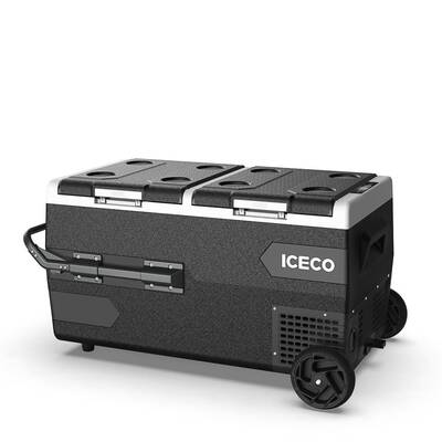 Iceco - ICECO K75D 12/24Volt 75 Litre Akülü/Kablolu/ Çift Bölmeli Kompresörlü Tekerlekli Outdoor Oto Buzdolabı/Dondurucu (Akü Dahil Değildir) (1)