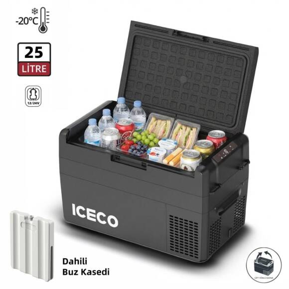 ICECO MCD25B 12/24Volt 25 Litre Kompresörlü Oto Buzdolabı/Dondurucu + Buz Kaseti - 1