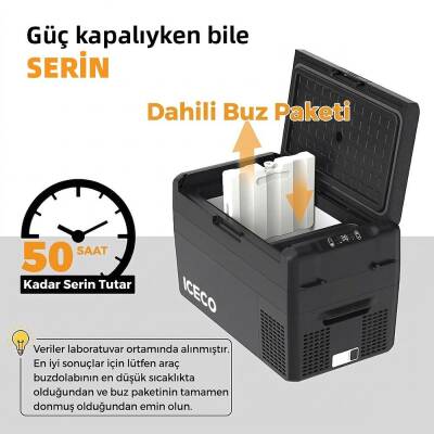 ICECO MCD25B 12/24Volt 25 Litre Kompresörlü Oto Buzdolabı/Dondurucu + Buz Kaseti - 3