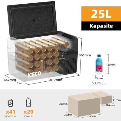 ICECO MCD25B 12/24Volt 25 Litre Kompresörlü Oto Buzdolabı/Dondurucu + Buz Kaseti - 5