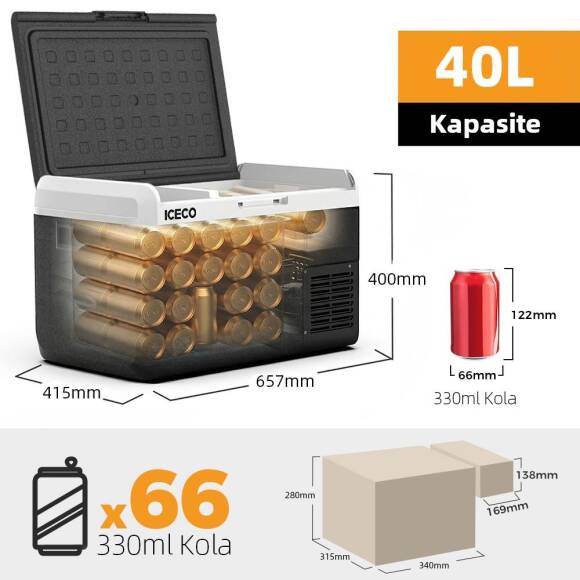 ICECO MCD40D 12/24Volt 40 Litre Kompresörlü Outdoor Oto Buzdolabı - 5