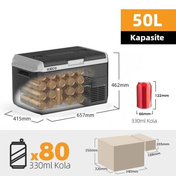 ICECO MCD50D 12/24Volt 50 Litre Kompresörlü Outdoor Oto Buzdolabı - 5