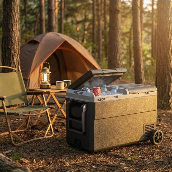 ICECO MCD75D 12/24Volt 75 Litre Kompresörlü Çift Bölmeli Tekerlekli Outdoor Oto Buzdolabı/Dondurucu - 4