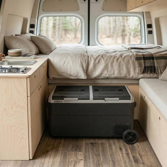 ICECO MCD75D 12/24Volt 75 Litre Kompresörlü Çift Bölmeli Tekerlekli Outdoor Oto Buzdolabı/Dondurucu - 6