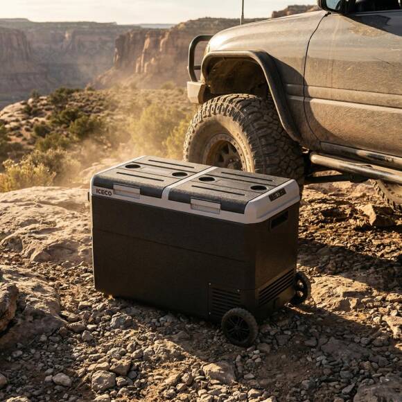 ICECO MCD75D 12/24Volt 75 Litre Kompresörlü Çift Bölmeli Tekerlekli Outdoor Oto Buzdolabı/Dondurucu - 8