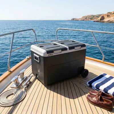 ICECO MCD75D 12/24Volt 75 Litre Kompresörlü Çift Bölmeli Tekerlekli Outdoor Oto Buzdolabı/Dondurucu - 9