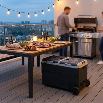 ICECO MCD75D 12/24Volt 75 Litre Kompresörlü Çift Bölmeli Tekerlekli Outdoor Oto Buzdolabı/Dondurucu - 10