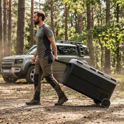ICECO MCD95D 12/24Volt 95 Litre Kompresörlü Çift Bölmeli Tekerlekli Outdoor Oto Buzdolabı/Dondurucu - ICECO (1)