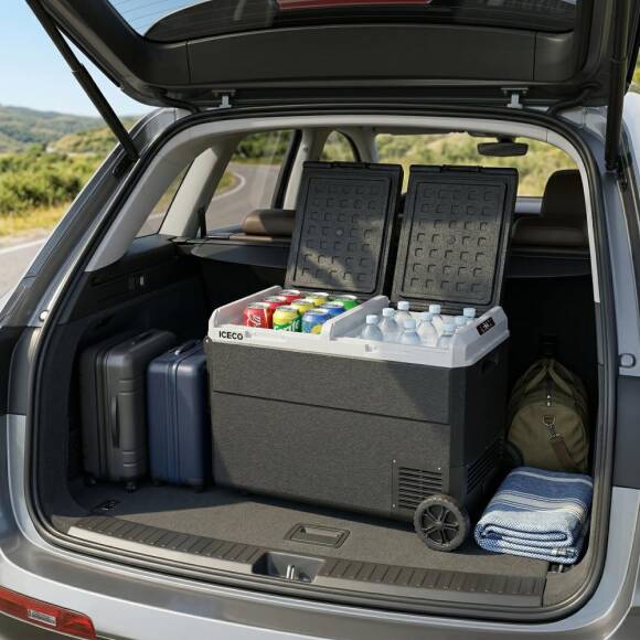 ICECO MCD95D 12/24Volt 95 Litre Kompresörlü Çift Bölmeli Tekerlekli Outdoor Oto Buzdolabı/Dondurucu - 3