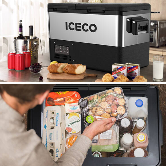 ICECO TCD45 12/24Volt 45 Litre Çift Bölmeli Outdoor Kompresörlü Oto Buzdolabı/Dondurucu