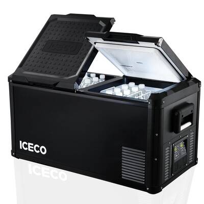 Iceco - ICECO VL75PROD 12/24Volt 220Volt 75 Litre Çift Bölmeli Outdoor Kompresörlü Oto Buzdolabı/Dondurucu