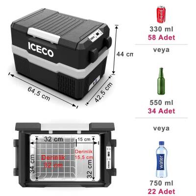 ICECO YCD45S 12/24Volt 43 Litre Outdoor Kompresörlü Oto Buzdolabı - 10