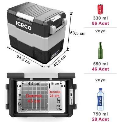 ICECO YCD60S 12/24Volt 56 Litre Outdoor Kompresörlü Oto Buzdolabı - 10