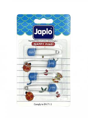 Japlo - Japlo Emniyetli Çengelli Bebek İğnesi 4'lü - Mavi