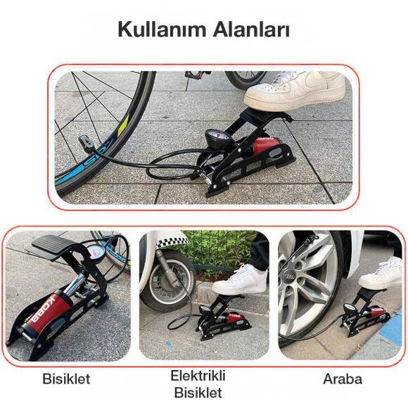 KOBB KB0901 87PSI Analog Basınç Göstergeli Ayak Pompası - 5