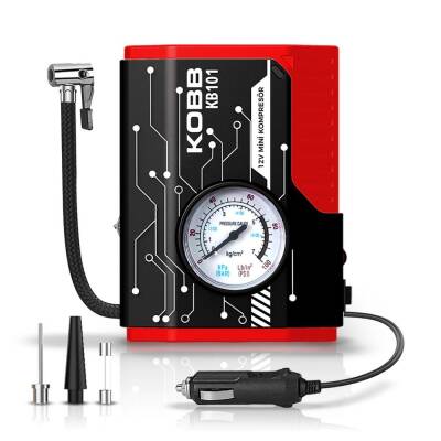 KOBB KB101 12Volt 100 PSI Analog Göstergeli Lastik Şişirme Hava Pompası - Kobb