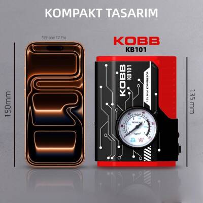 KOBB KB101 12Volt 100 PSI Analog Göstergeli Lastik Şişirme Hava Pompası - 4