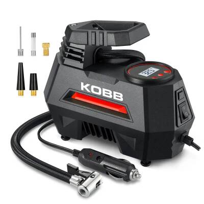 KOBB KB180 12Volt 150 PSI Ayarlanabilir Dijital Basınç Göstergeli Lastik Şişirme Pompası - KOBB