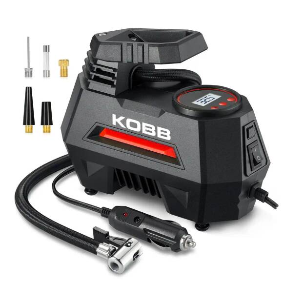 KOBB KB180 12Volt 150 PSI Ayarlanabilir Dijital Basınç Göstergeli Lastik Şişirme Pompası - 1