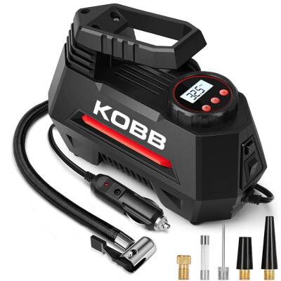 KOBB KB180 12Volt 150 PSI Ayarlanabilir Dijital Basınç Göstergeli Lastik Şişirme Pompası - KOBB (1)