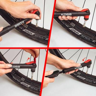 KOBB KB21 87 PSI Bisiklet Lastik Şişirme Taşınabilir Mini El Pompası + Bisiklet Montaj Aparatı - 6