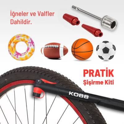KOBB KB21 87 PSI Bisiklet Lastik Şişirme Taşınabilir Mini El Pompası + Bisiklet Montaj Aparatı - 8