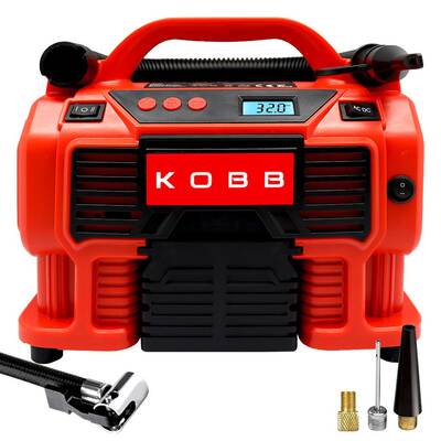 KOBB KB300 12Volt/220Volt 160 PSI Dijital Basınç Göstergeli Lastik & Yatak Şişirme Pompası - Kobb