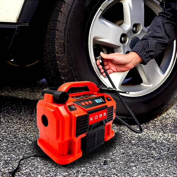 KOBB KB300 12Volt/220Volt 160 PSI Dijital Basınç Göstergeli Lastik & Yatak Şişirme Pompası
