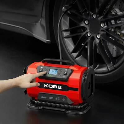 KOBB KB301 12Volt 220Volt 150 PSI Ayarlanabilir Dijital Basınç Göstergeli Lastik ve Yatak Şişirme Pompası - 5
