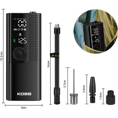 KOBB KB410 Şarjlı Li-ion 120 PSI Taşınabilir Dijital Basınç Göstergeli Led Aydınlatmalı Akıllı Lastik Şişirme Pompası - 4