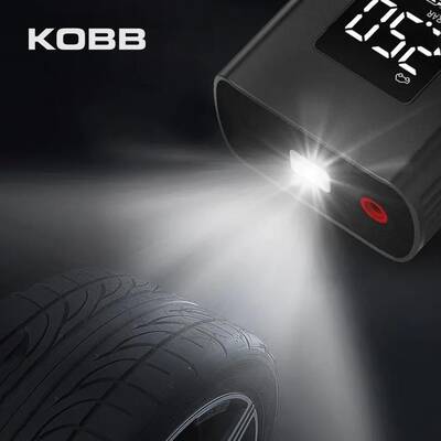 KOBB KB425 12V / Şarjlı Li-ion 150 PSI Dijital Göstergeli Akıllı Lastik Şişirme Pompası+ Powerbank + SOS + Led Lamba - Thumbnail