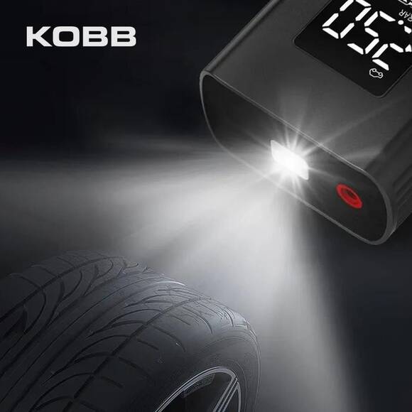 KOBB KB425 12V / Şarjlı Li-ion 150 PSI Dijital Göstergeli Akıllı Lastik Şişirme Pompası+ Powerbank + SOS + Led Lamba