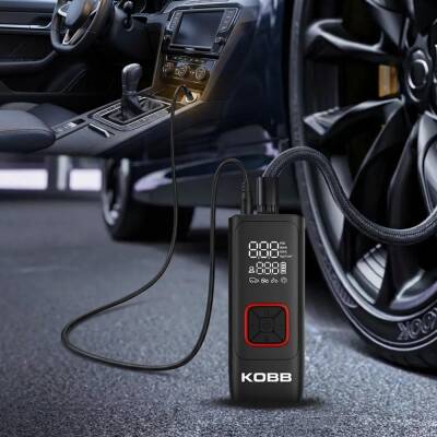KOBB KB426 12V / Şarjlı Li-ion 150 PSI Dijital Göstergeli Akıllı Lastik Şişirme Pompası+ Powerbank + SOS + Led Lamba - 6