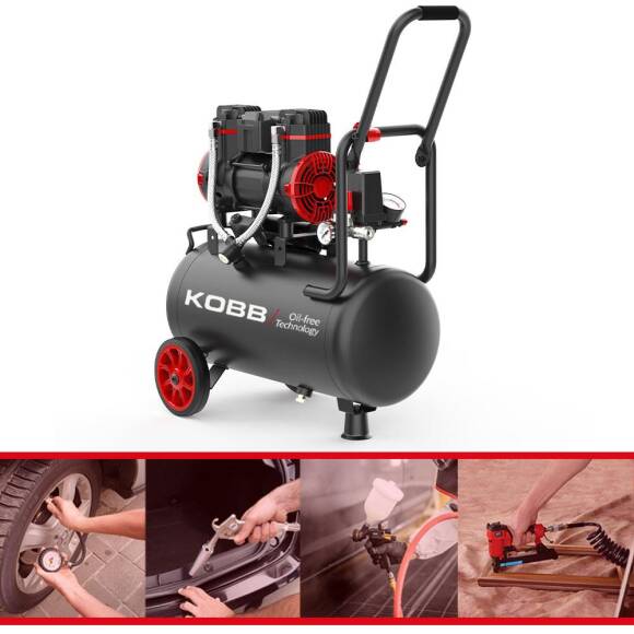 KOBB KBK25S 1.7HP 25Lt 8Bar Yağsız Sessiz Taşınabilir Hava Kompresörü - 5