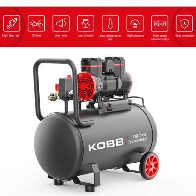 KOBB KBK50S 2.0HP 50Lt 8Bar Yağsız Sessiz Taşınabilir Hava Kompresörü - Kobb (1)