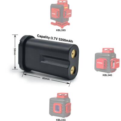 KOBB KBL01 3.7Volt/5200mAh Li-ion Lazer Hizalama Yedek Aküsü - KOBB (1)