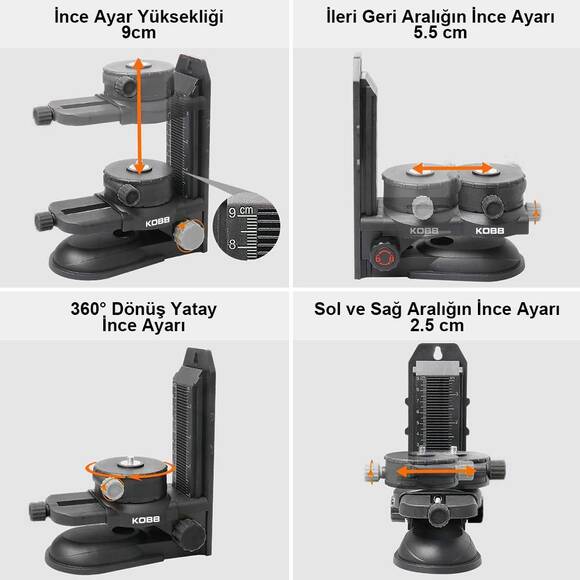 KOBB KBL10 Mıknatıslı Hassas Ayarlanabilir Lazer Hizalama Aparatı - 10