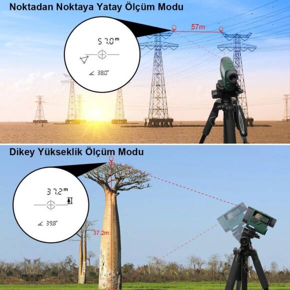 KOBB KBL1000 1Km Profesyonel Optik Dürbünlü Golf Lazer Metre + Hız Tespit Cihazı - 2