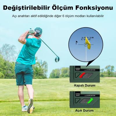 KOBB KBL1000 1Km Profesyonel Optik Dürbünlü Golf Lazer Metre + Hız Tespit Cihazı - 6