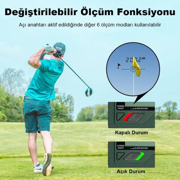 KOBB KBL1000 1Km Profesyonel Optik Dürbünlü Golf Lazer Metre + Hız Tespit Cihazı - 6