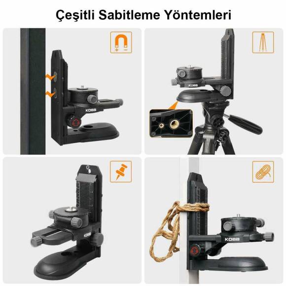 KOBB KBL10SET Mıknatıslı Hassas Ayarlanabilir Lazer Hizalama Aparatı+Mıknatıslı Lazer Hizalama Aparatı - 8