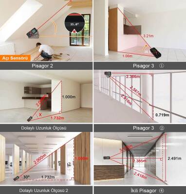 KOBB KBL120 120m Profesyonel Li-ion Şarjlı Lazer Metre - 10