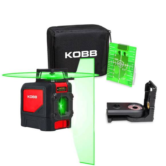 KOBB KBL30G 25 Metre Profesyonel Yatay 360° ve Dikey Otomatik Hizalamalı Yeşil Çapraz Çizgi Lazer Distomat - 1